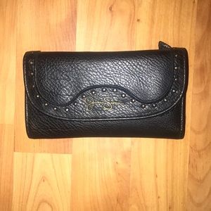 Jessica Simpson Black Leather Wallet